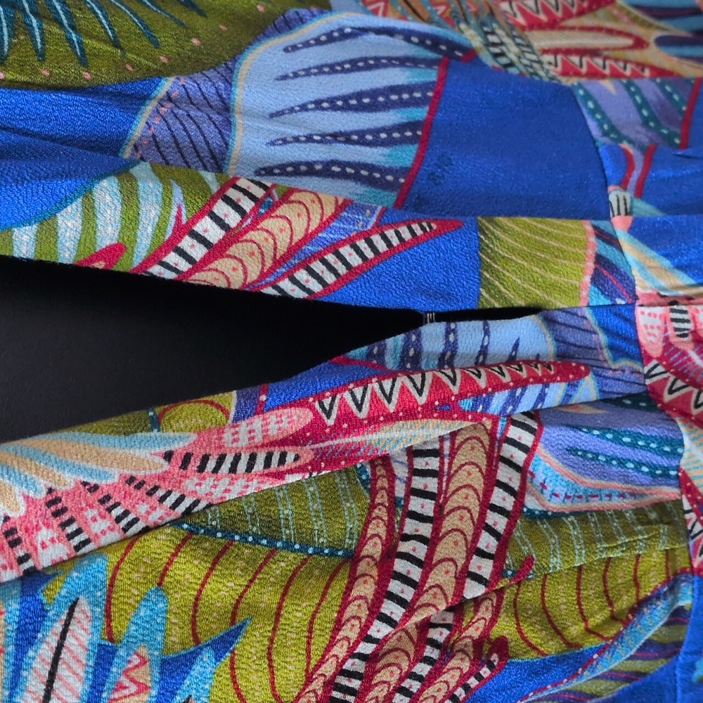 ✨ Farm Rio Blue Macaw Tiered Maxi Dress Size Large - Picture 5 of 9